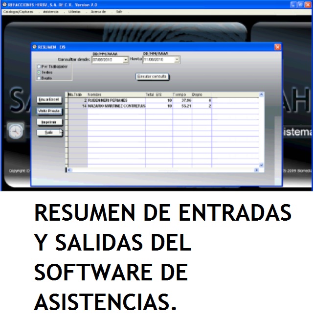 Software de Asistencias Reloj Checador Digital F1500.  www.cinse.com.mx
